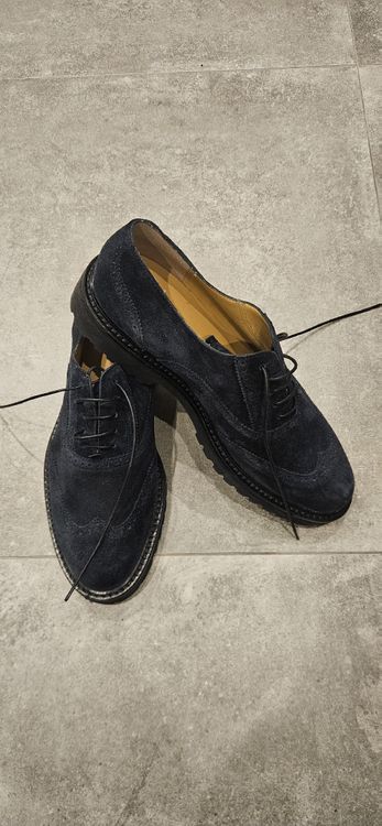 Bally Oxford Winterschuhe Dunkelblau in Wildleder 2