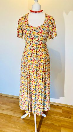 Sommerliches Vintage-Kleid mit Blumenmuster, Grösse 36