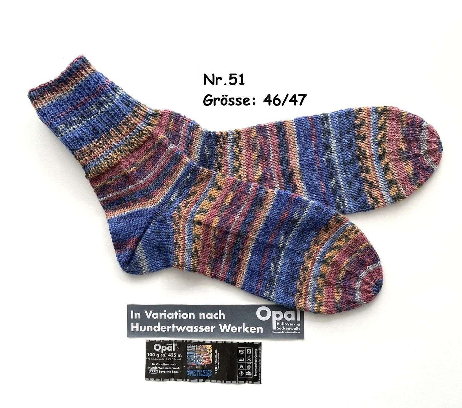 Calze: Handgestrickte "Hundertwasser" Socken  Grösse: 46/47  Nr.51 – Nuovo e nell'imballaggio originale da  venduto da