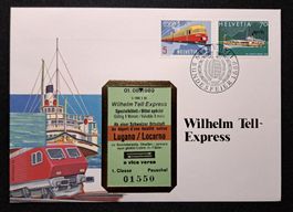 Numisbrief / Spezialbrief Wilhelm Tell-Express 1989 Ticket