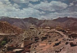 Ansichtskarte A set of Chorten Stupas, Tibet - Sammlerstück!