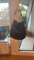 Schwarze Ledertasche mit Reissverschlüssen, Gebraucht