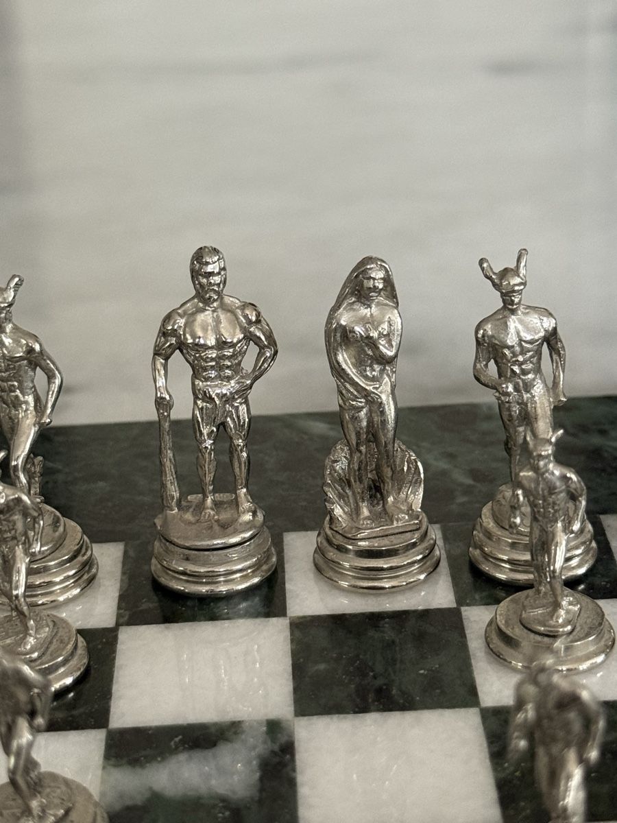 Giochi: Schachspiel aus Marmor mit Figuren – Usato da Aarburg venduto da Yula24 3