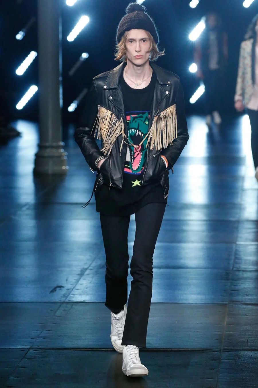 Saint Laurent Giacche: Saint Laurent SS16 Fringed Python Leather Jacket Surf Sound – Usato da Zürich venduto da dodichnobli