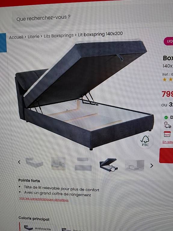 Conforama Letti: Lit boxpring 120 x 200 – Usato da La Chaux-de-Fonds venduto da zab234 2