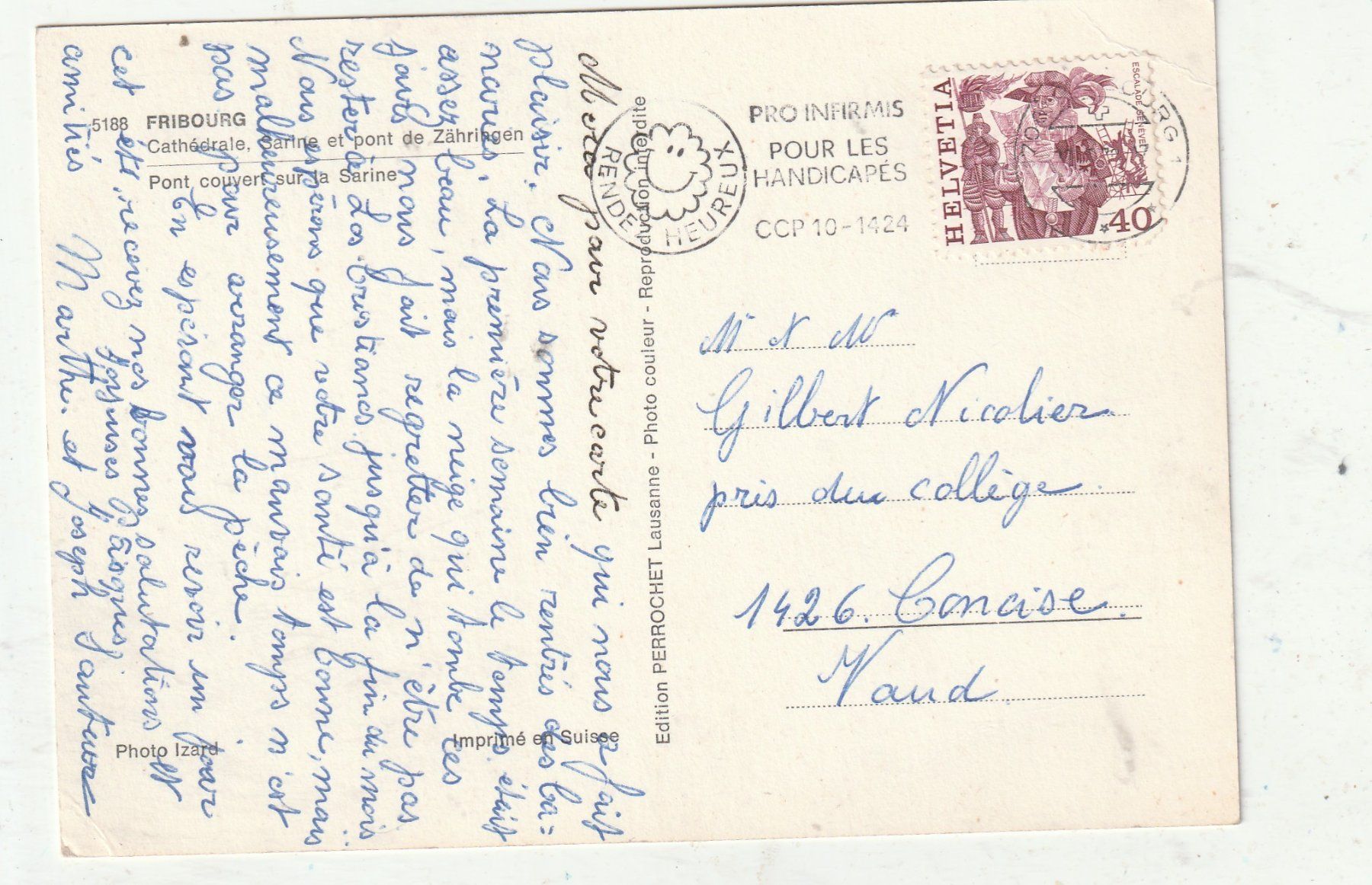 Cartoline postali: Fribourg – Usato da Lumbrein venduto da made02 1