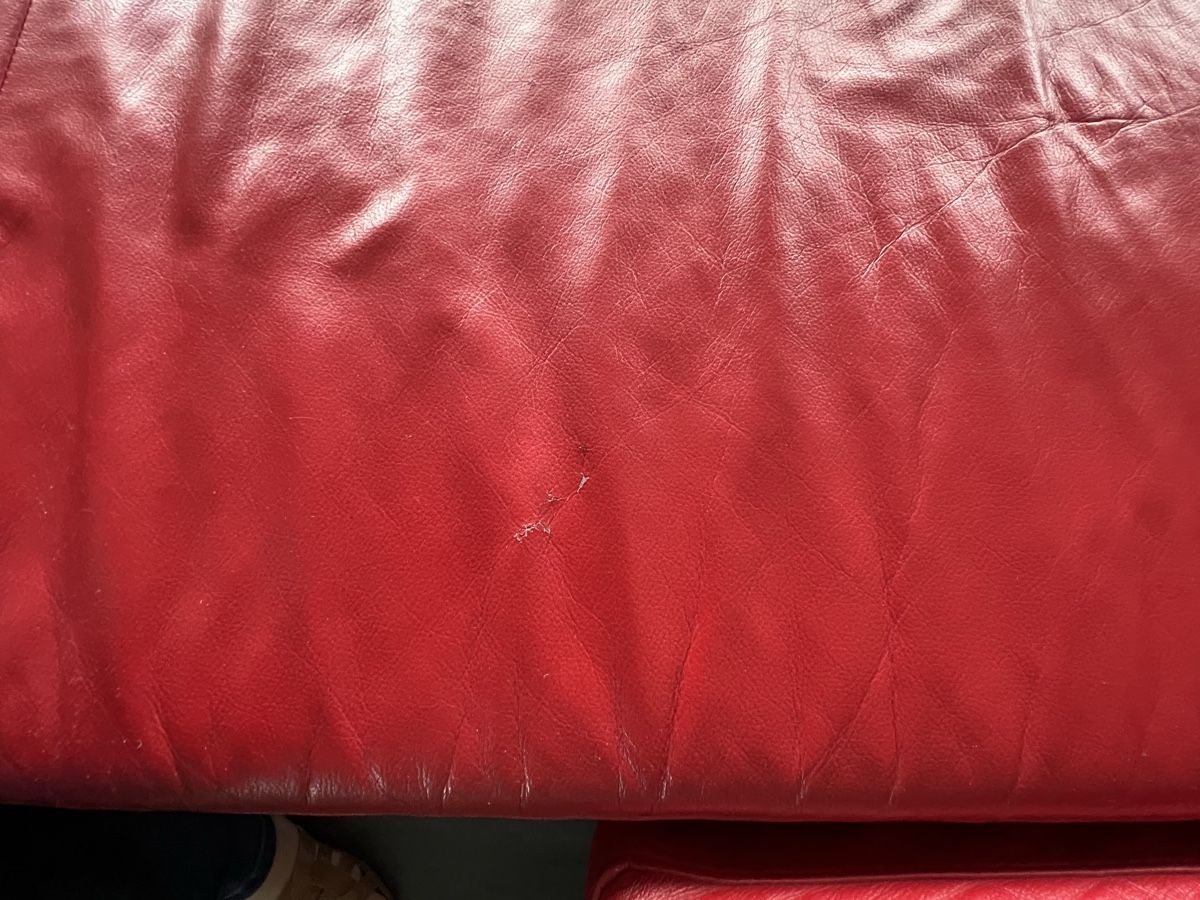 Divani: Rotes Echtleder-Sofa – Usato da Wolfwil venduto da Poulet60 3