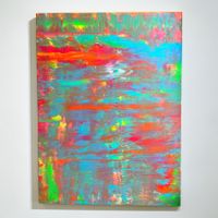 Abstraktes Acrylgemälde „Regenbogen“ 60x80cm Original