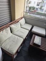 Balkon Lounge Set Holz mit Polstern gebrauchter Zustand