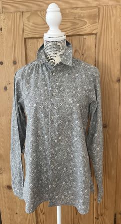 Fil Noir Bluse, Gr. 36, Grau mit Blumenmuster, Neuwertig!