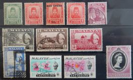 Trengganu Malaya British Lot mit alten Werten I