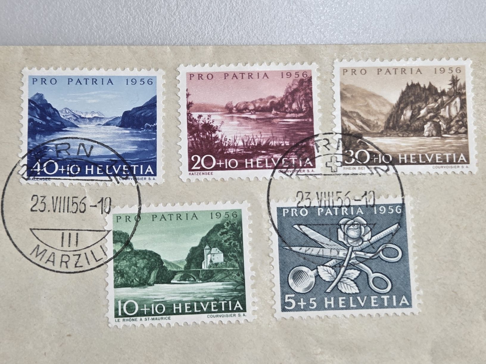 Tutti i francobolli: B76-80 ohne Adresse Kat.55.- – Usato da Buttikon venduto da billigJackob 1
