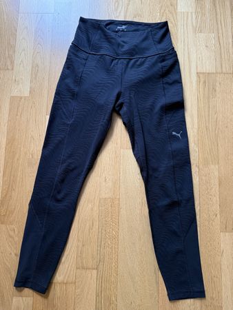 Puma Leggings schwarz mit Strukturmuster Grösse S