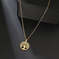 Edelstahl Halskette mit "Lebensbaum" Anhänger in GOLD