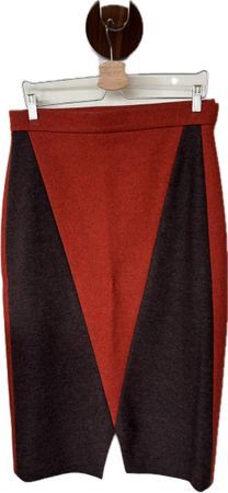 Jupe PAMB T.40, design bicolore marron/orange