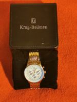 Herren Armbanduhr Krug Baümen Stahl vergoldet