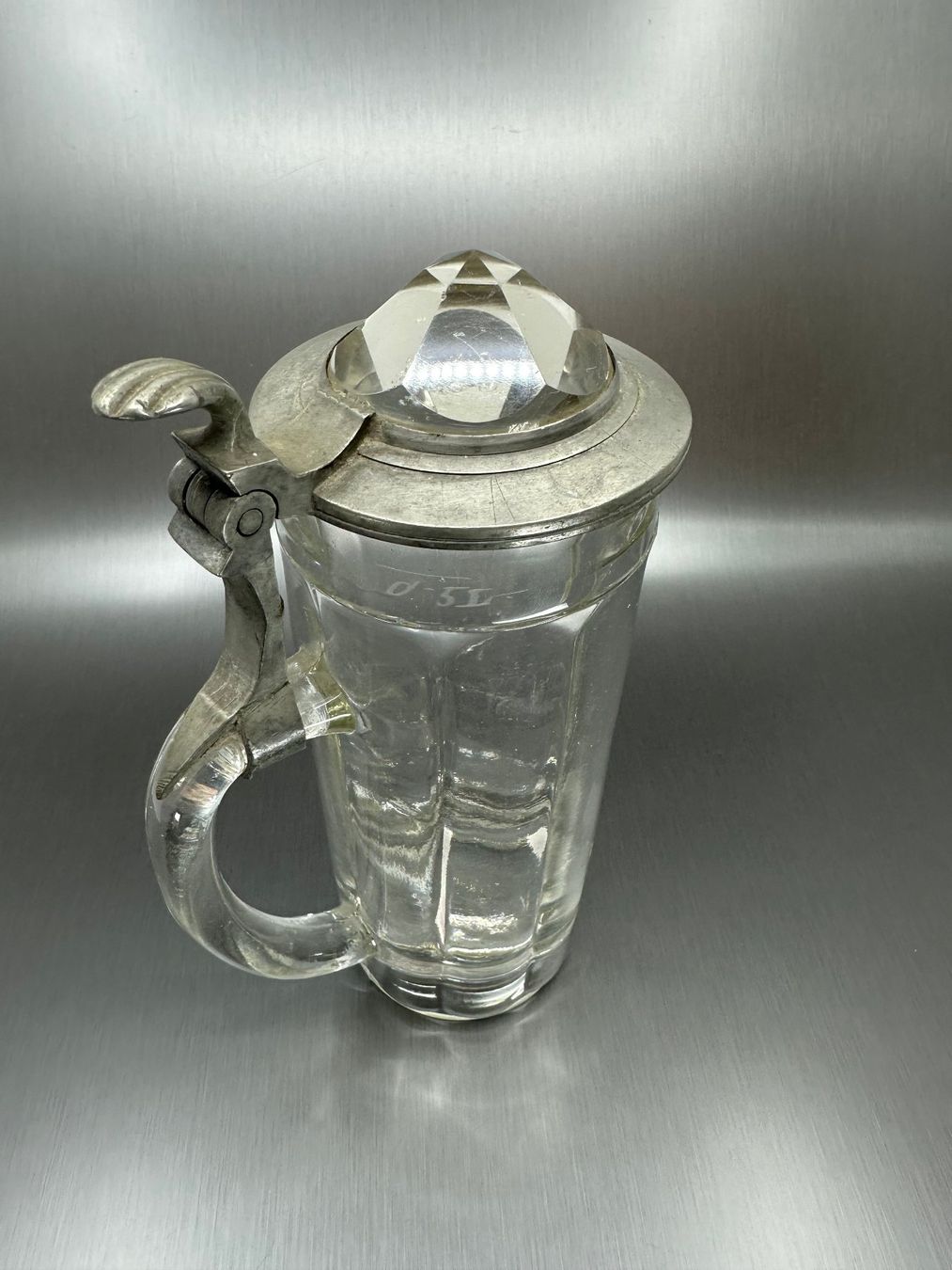 Gläser: Vintage Humpen mit Prisma, Zinn – Gebraucht aus Arisdorf von Liquidus