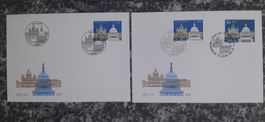 2 Gemeinschafts-FDC Schweiz–USA 1991 – Bern & Washington