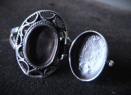 Silber 925 Giftring Pillenbox Fingerring Gr. 55