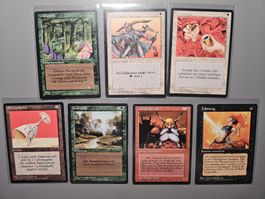 Magic The Gathering 7x Karten 1994 Deutsch, top Zustand!