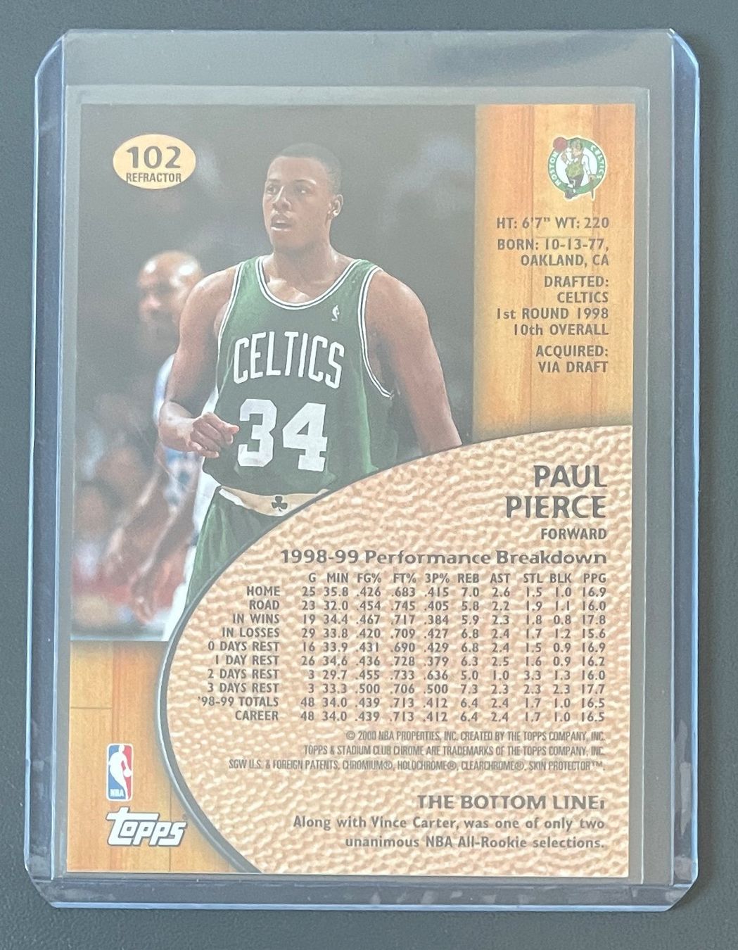 Cartoline: NBA Paul Pierce 1999 2nd Year Stadium Chrome Refractor Card – Nuovo (secondo la descrizione) da Muri b. Bern venduto da winningloser 1