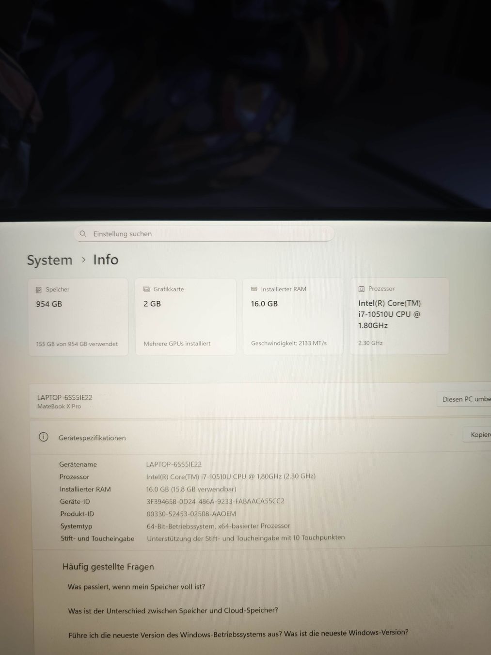 Huawei Notebook: Laptop / Huawei MateBook X Pro mit Touch screen – Usato da Utzigen venduto da wen_mdk8 6