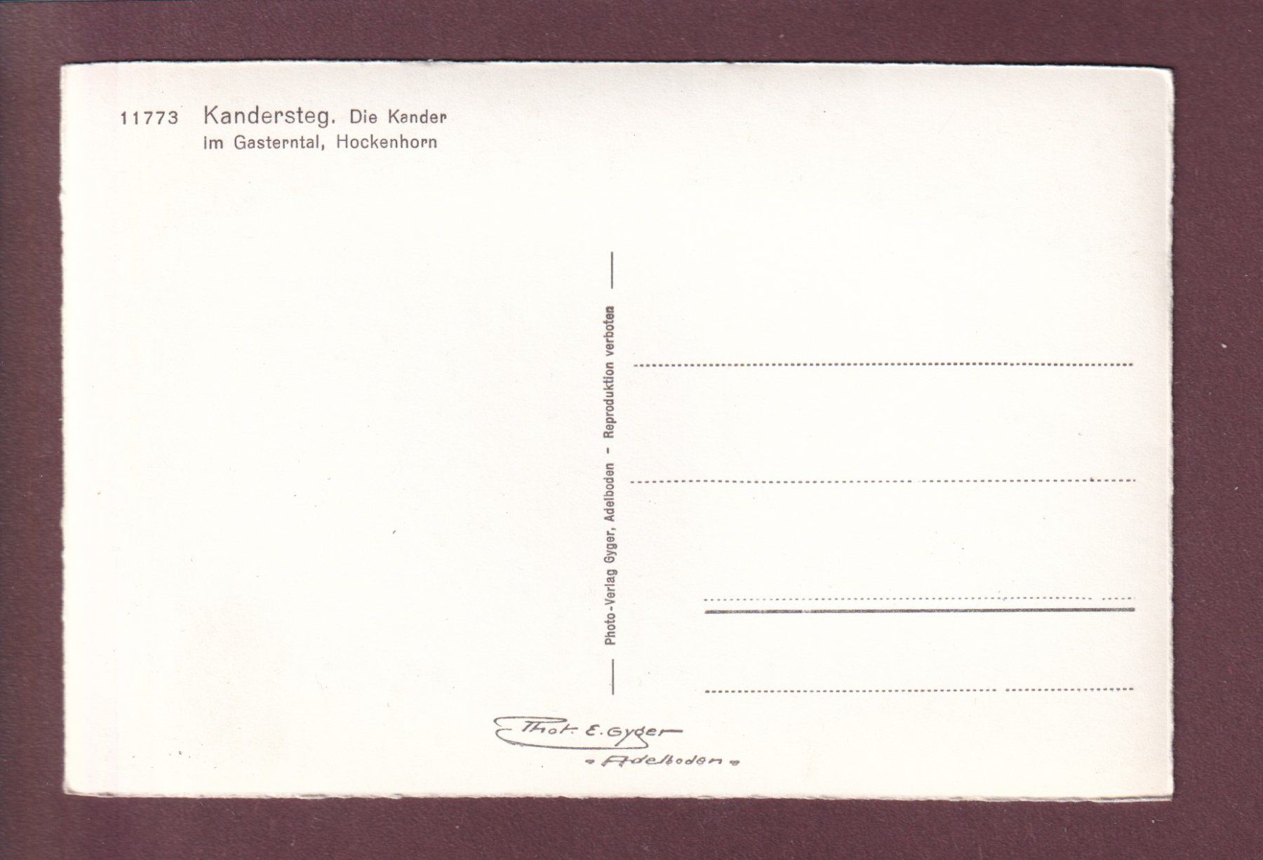 Cartoline postali: Kandersteg - Die KANDER - Gasterntal – Usato da Pully venduto da nicecards 1