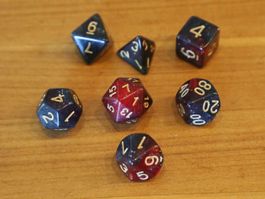 Würfel Set Rot/Schwarz für D&D / RPG Spiele