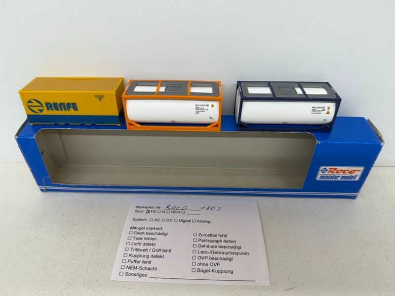 Roco Modellini di ferrovie: Spur H0 Roco 1803 Container Set – Usato da Büsserach venduto da ModellbahnDepot 2