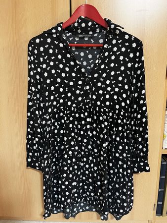 Zara Kleid schwarz Blumenmuster Gr. S 36