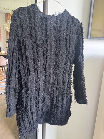 Edles Kleine Schwarze Mini Kleid Boucle, Grösse 36/S