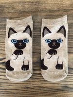 Socken Söckli Gr 35 - 38 Katze Katzen Siamese