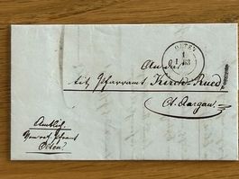 Taufschein Pfarrämterbrief 1863 Olten SO nach KirchRued AG📍