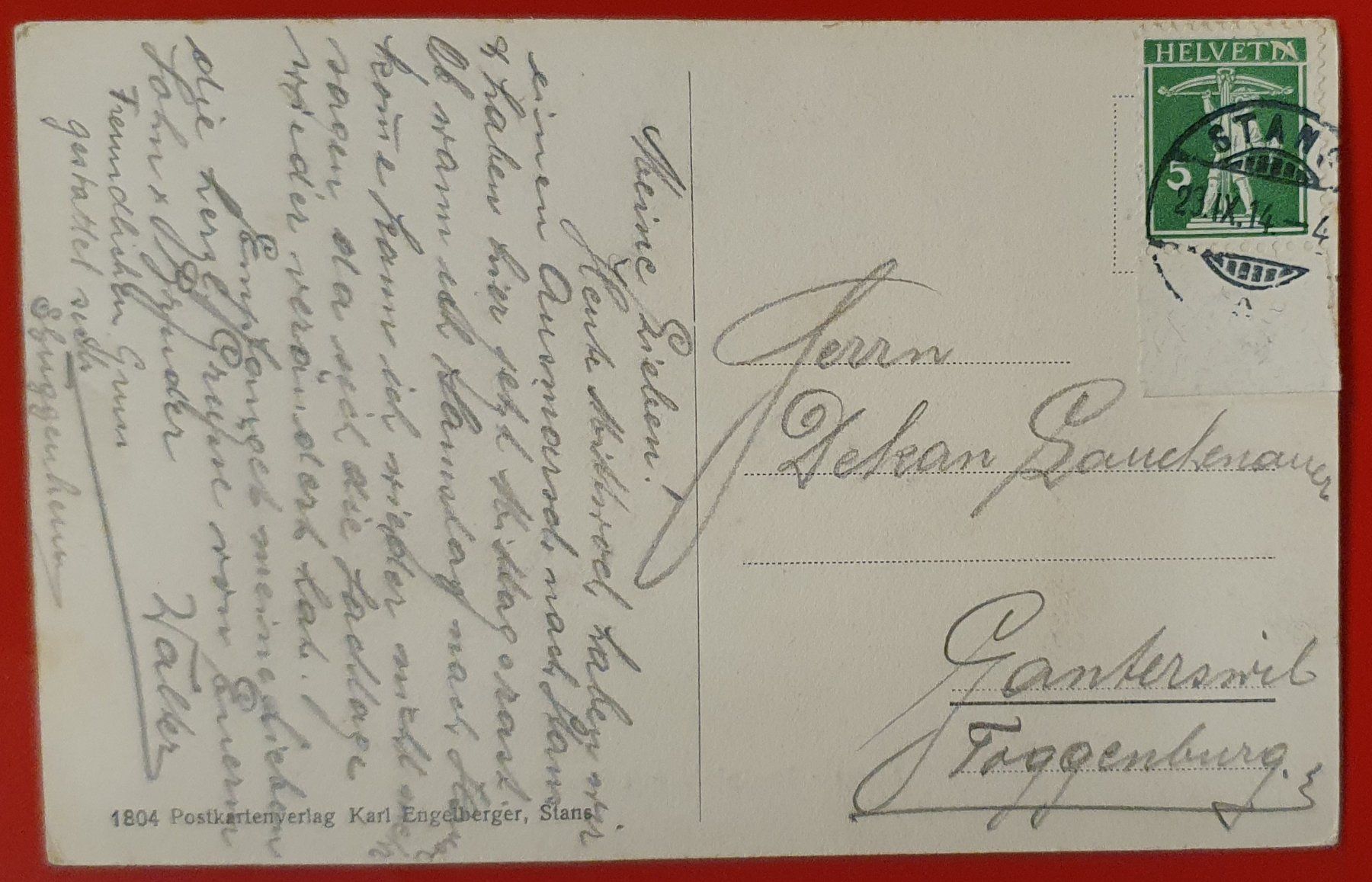 Cartoline postali: Stans 1914 - Dorfplatz – Usato da Kreuzlingen venduto da Rschweiz1 1