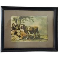 Öldruck P. Potter Der junge Stier Antik