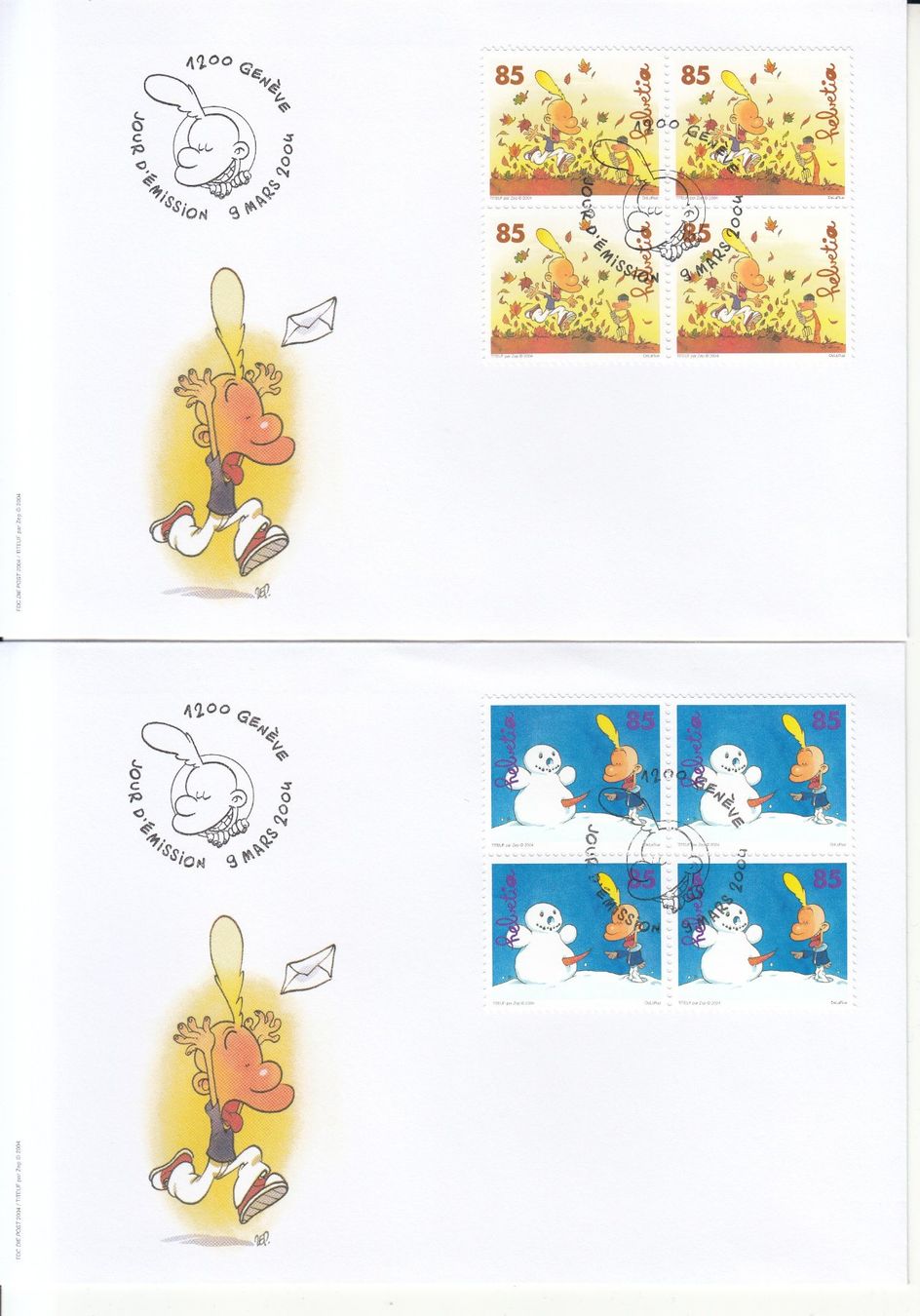 Alle Briefmarken: SBK 1112 - 1115 im 4er-Block FDC – Gebraucht aus Bürglen TG von StampGraf 2