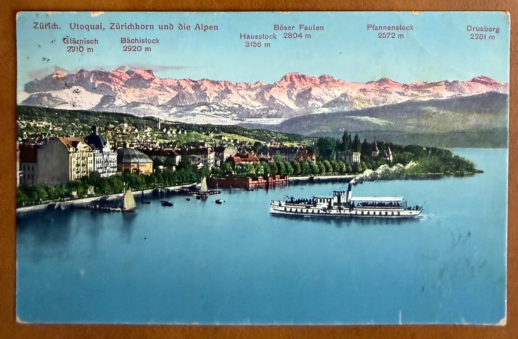 Ansichtskarten: Zürich - Dampfschiff - Utoquai 1914 – Gebraucht aus Lutry von Ediego