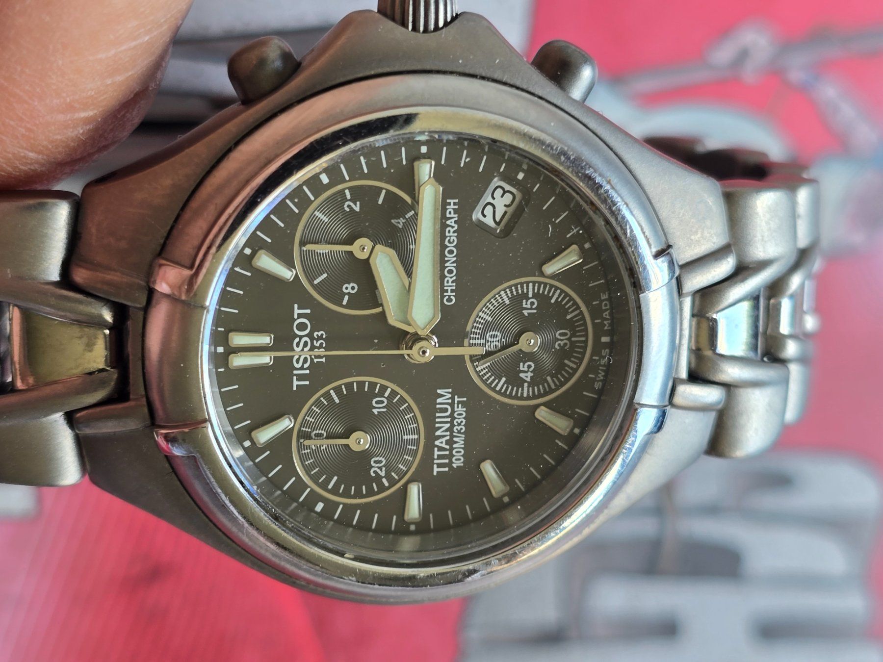 Tissot Orologi: 328 Tissot Titanium Chronograph wunderschoen – Usato da Muri AG venduto da Corredor 3