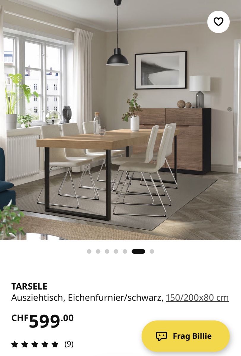 Ikea Tavoli: IKEA TARSELE Tisch – Eichenfurnier / Schwarz – Usato da Wetzikon ZH venduto da SAINtJHN 3