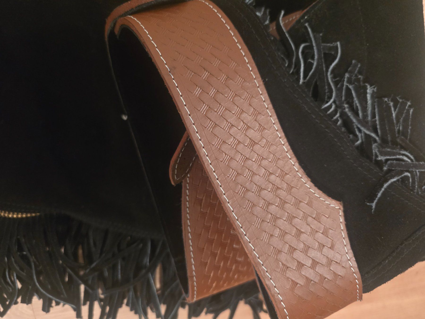 Pantaloni: Wildleder Showchaps mit Fransen, Western Chaps, Cowboy – Nuovo e nell'imballaggio originale da Erschwil venduto da LOLOPE 4