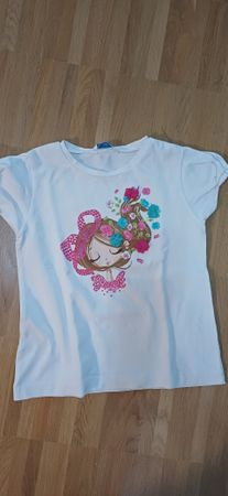 Mädchen T-Shirt weiss mit Motiv 
