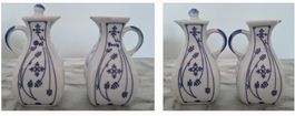 Essig-und Ölflaschenset indisch blau je 12 cm hoch