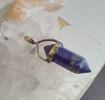 LAPISLAZULI SPITZE MIT 925 SILBER ANHÄNGER PENDEL ESOTERIK
