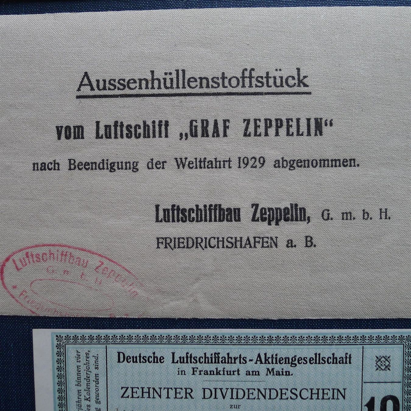 Tutti i francobolli: Originales Stück Zeppelin Aussenhülle !! – Usato da Ebikon venduto da SilvioFreund 3