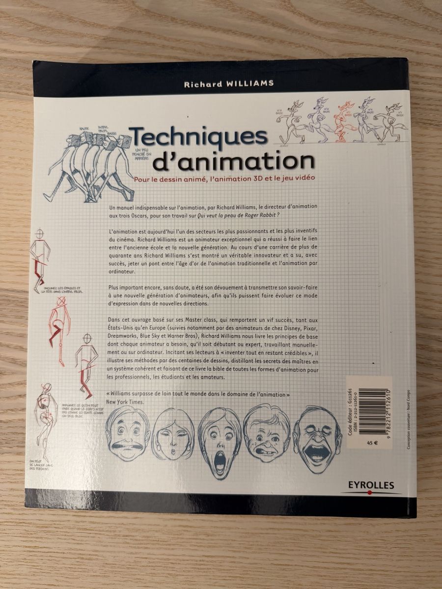 Libri: Techniques d'animation par Richard Williams - Superbe livre – Usato da Castagnola venduto da pgo_7syd 1