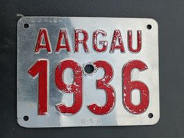 Fahrrad Kennzeichen Aargau 1936