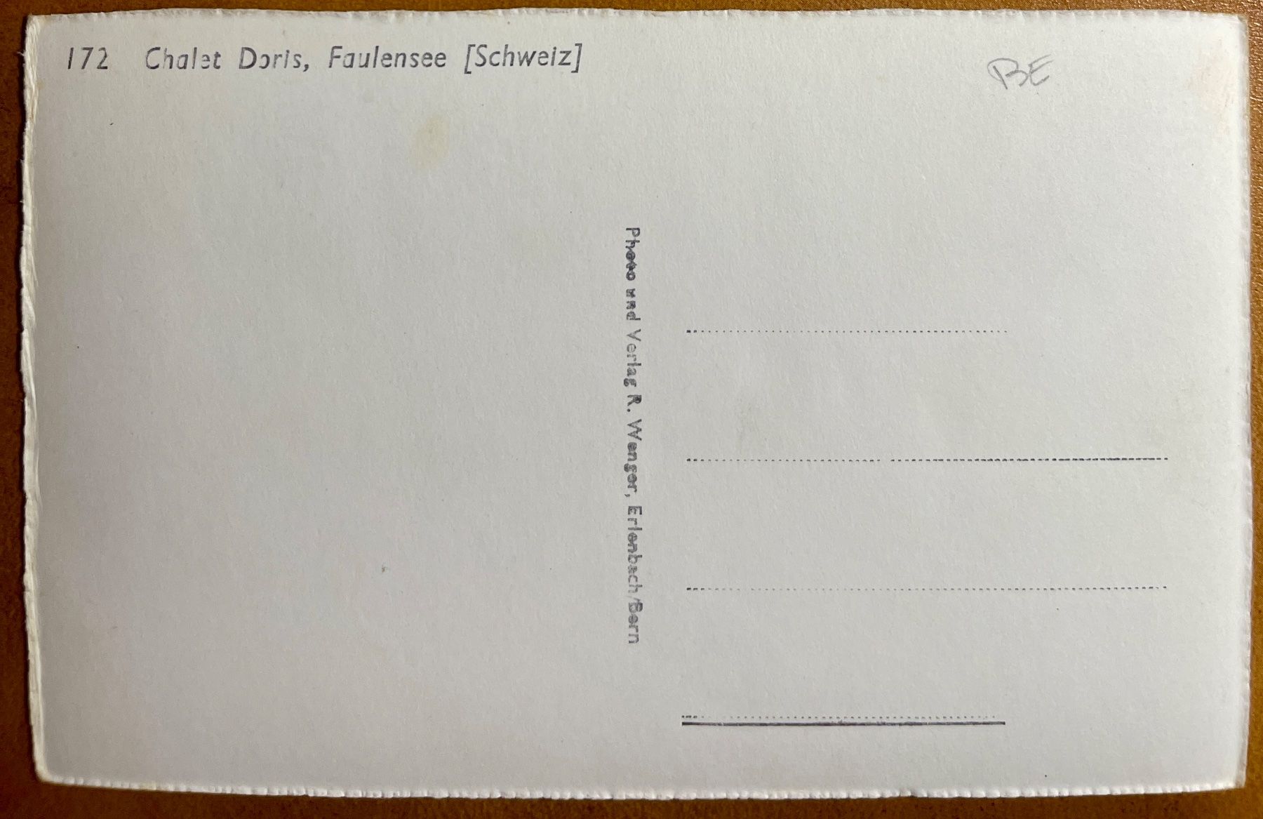 Cartoline postali: AK:  FAULENSEE - Chalet Doris – Usato da Lutry venduto da Ediego 1