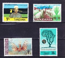 Lot 4 timbres différents - Tanzanie - 1960 - Obl.