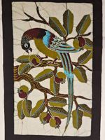 coupon tissu oiseau 22x37cm