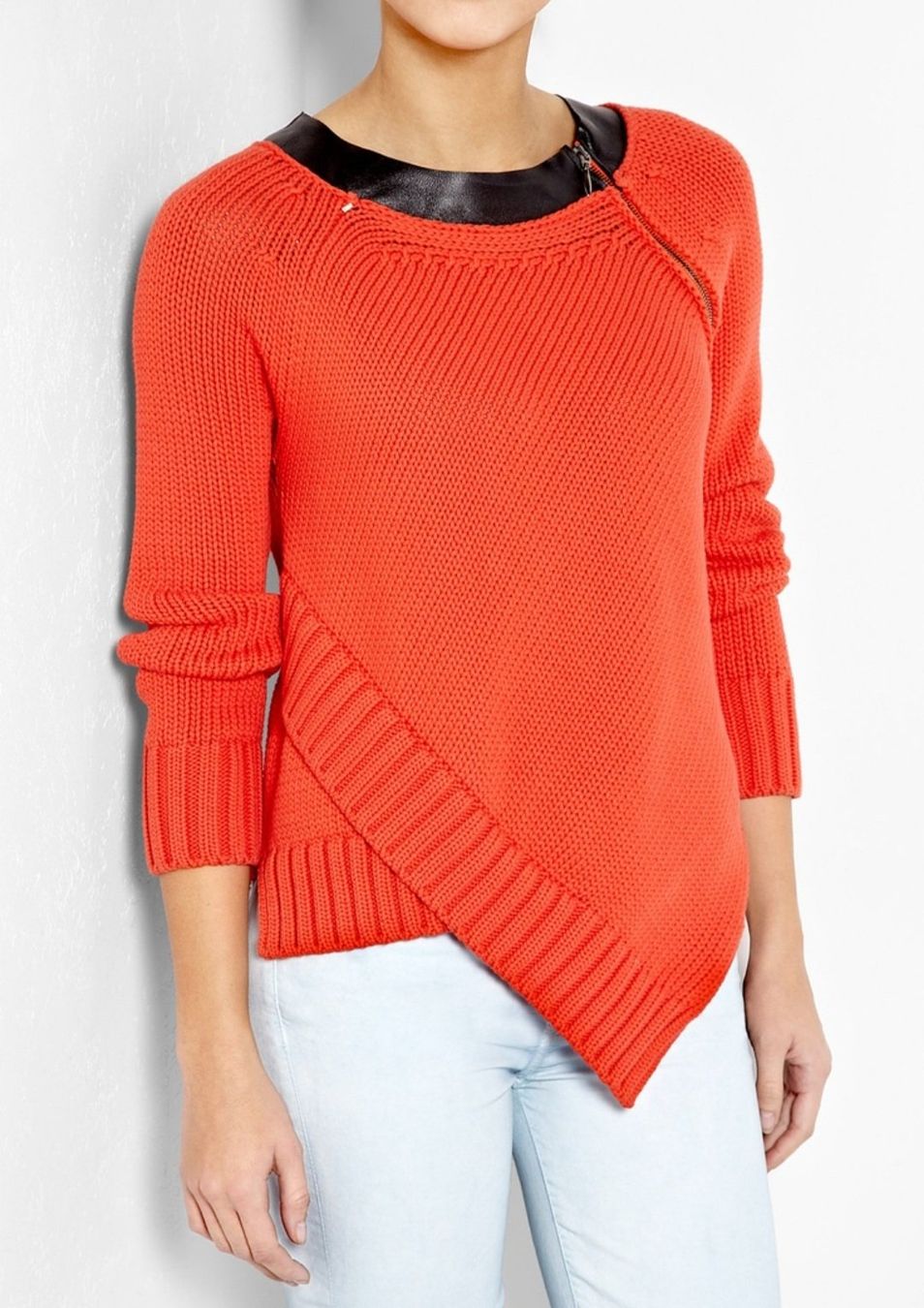 Sportmax Maglioni & Felpe: Sportmax Strickpullover Gr. XL asymetrisch, orange – Usato da Gwatt (Thun) venduto da umwelt-brocki